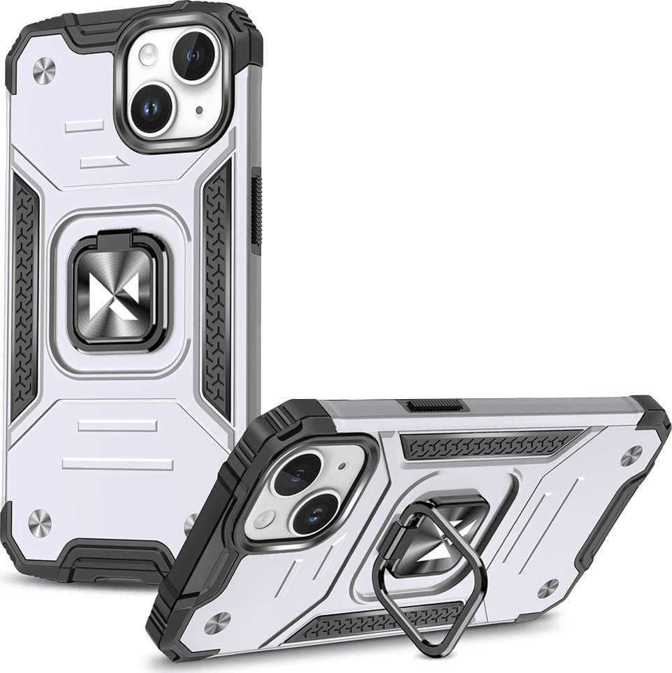 Wozinsky PANCERNE ETUI Z UCHWYTEM NA PALEC DO IPHONE 15 PLUS WOZINSKY RING ARMOR - SREBRNE