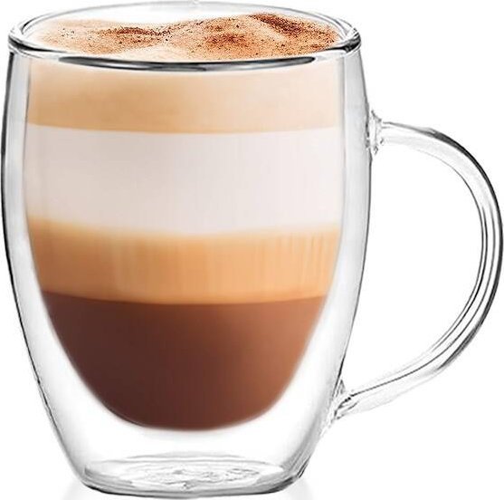 Springos Szklanka termiczna do kawy i herbaty 300 ml z uchwytem i podwójnym dnem UNIWERSALNY