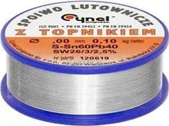 Cynel Cyna lutownicza spoiwo lutownicze topnikiem 2mm 100g SN60PB40 SN60PB40
