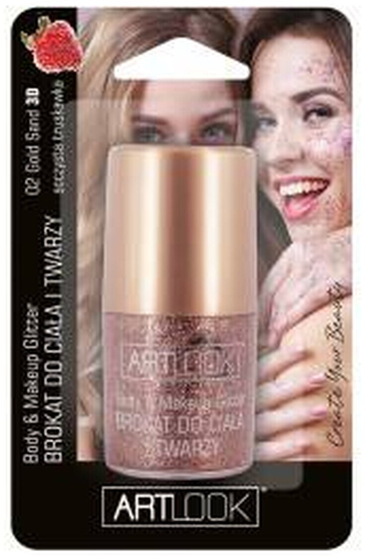 Art Look Brokat do ciała Brokat do twarzy ciała i włosów w złotym kolorze 30ml Gold Sand (02)