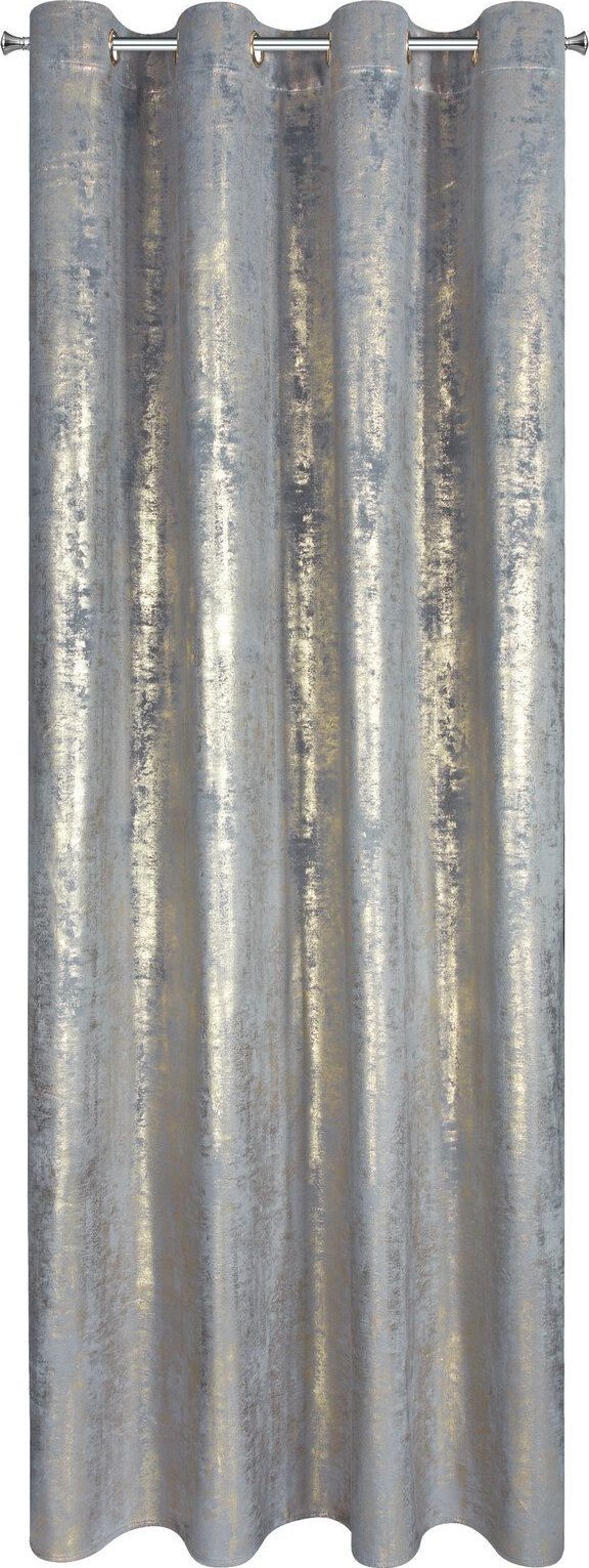 Eurofirany Zasłona zaciemniająca błyszcząca na przelotkach RENIA 140X250 szara