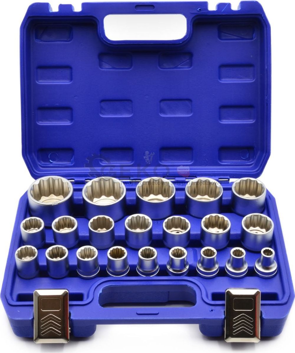 Geko ZESTAW NASADEK 21EL. 12-KĄTNYCH 8-36MM CRV 50BV30 (8) G13547 GEKO