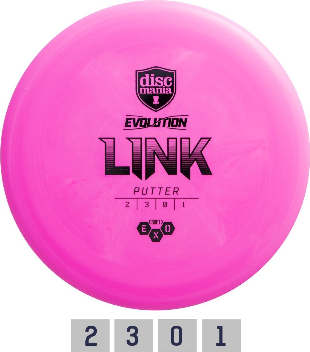 Discmania Pink Diskgolfo diskas Putter SOFT EXO LINK Evolution Rožinė
