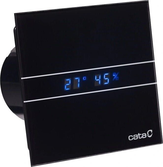 Cata Wentylator łazienkowy CATA E120 GTH czarny LED czujnik wilgotności timer