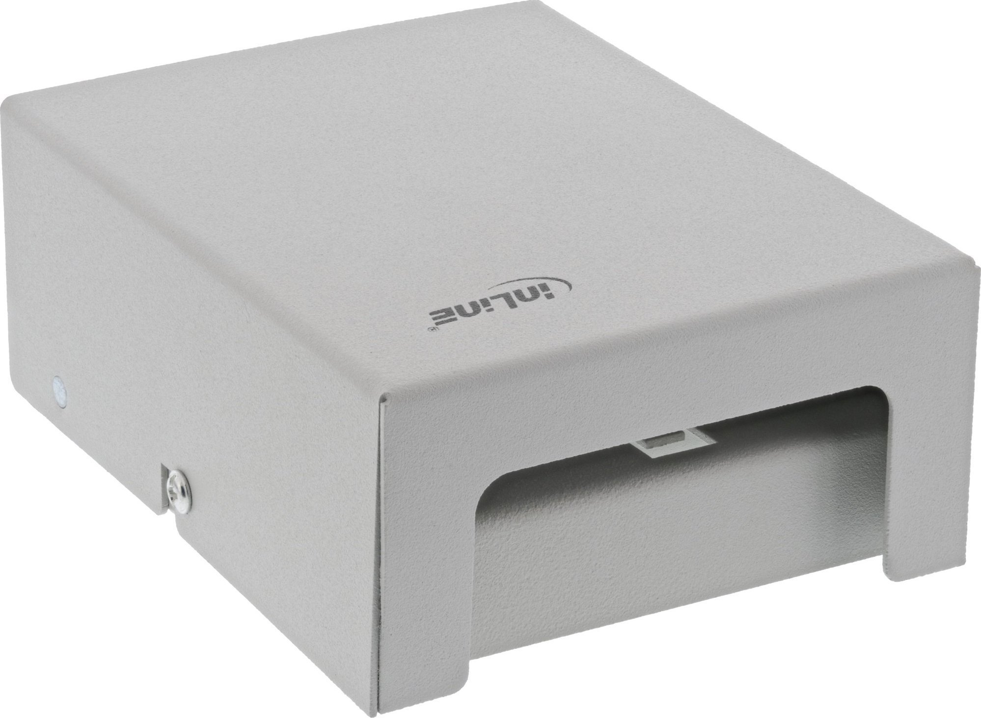 InLine InLine® Desktop Consolidation Point Box 4x Keystone RJ45, metal, light grey RAL7035