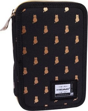 Piórnik Astra PIÓRNIK SZKOLNY DWUPOZIOMOWY ZŁOTE KOTY