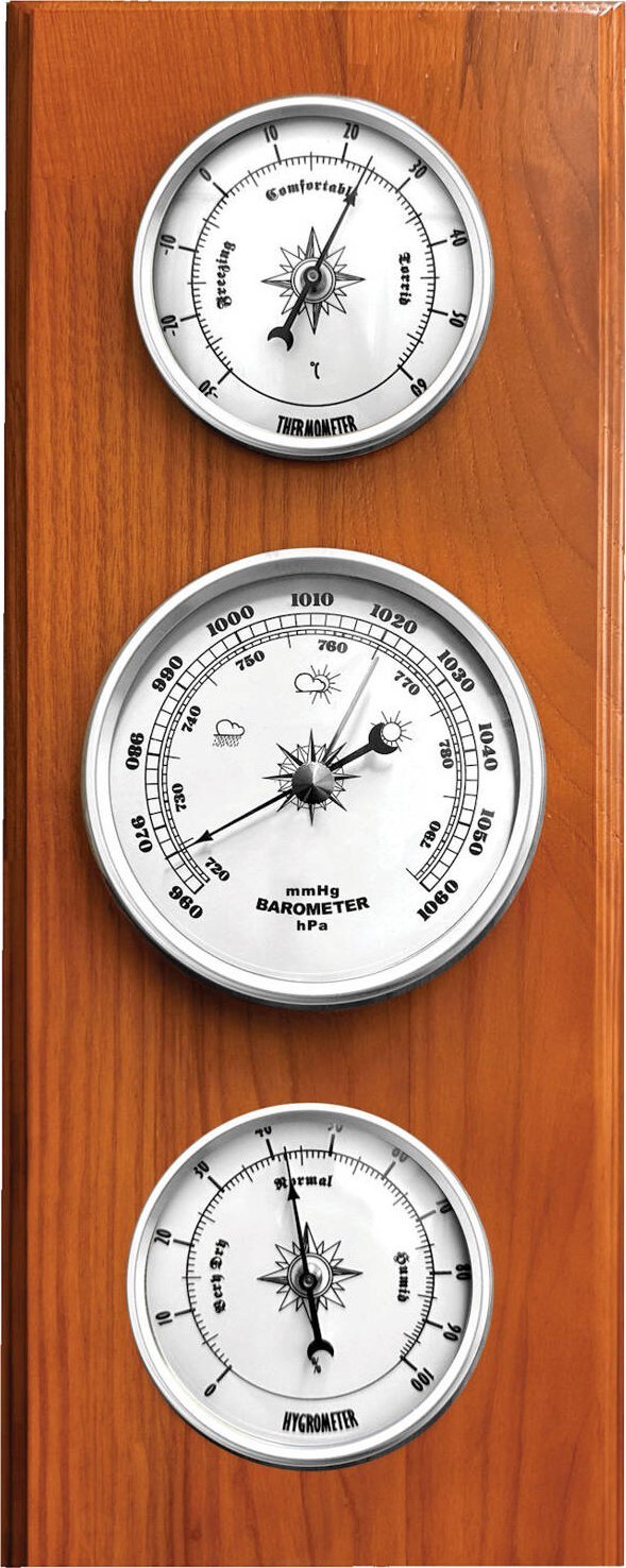 JVD Barometr higrometr termometr analogowy drewniany JVD BA233.41 13x32 cm .