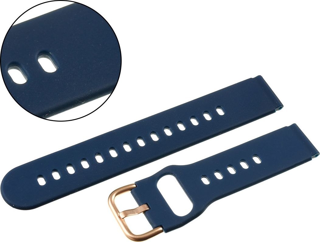 AlleTime Pasek uniwersalny 18 mm silikonowy granatowy 2 + teleskopy