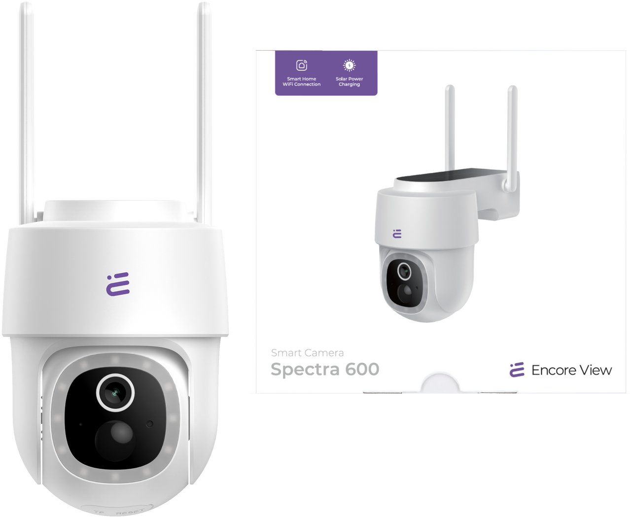 Nowa inteligentna kamera WiFi Solarna PTZ Kolorowy tryb nocny 4Mpx FHD IP65 Encore View Spectra 600