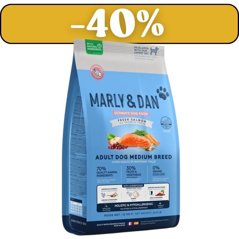 Marly & Dan Adult Dog Medium Breed Fresh Salmon Holistic & Hypoallergenic 12kg sucha karma