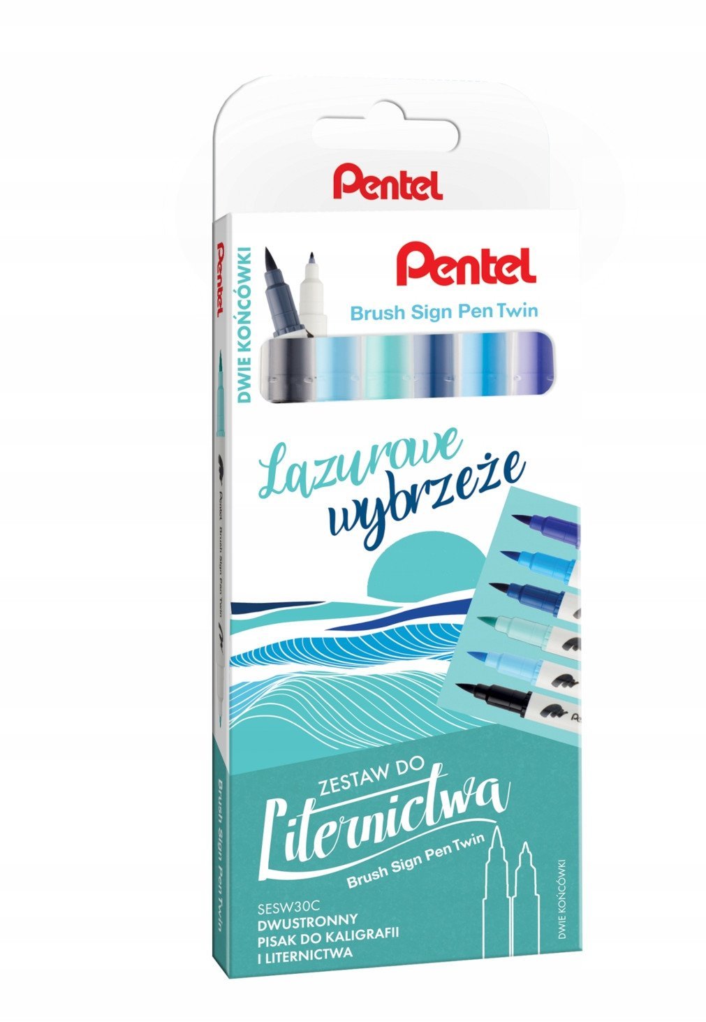 Pentel Pisaki pędzelkowe Brush Sign Pen Twin SESW3
