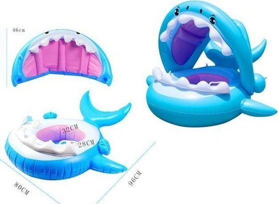 Kontext Materac dmuchany pontonik z daszkiem rekin