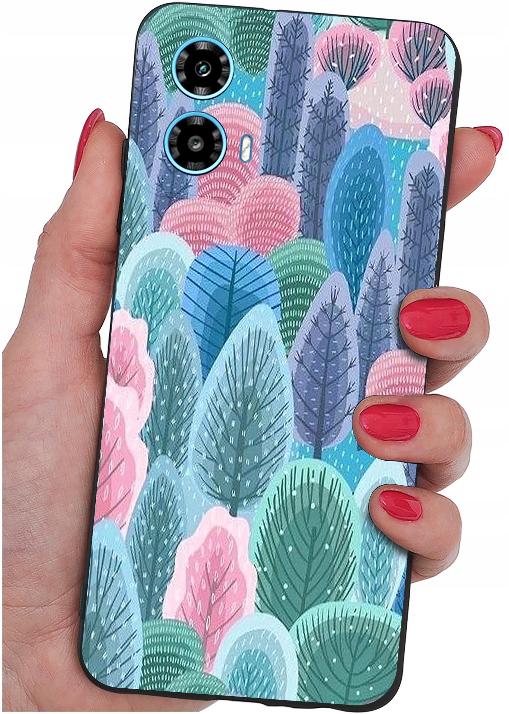 ETUI do Motorola Moto G34 5G WZORY |SILIKONOWE MATT CASE + SZKŁO 9H