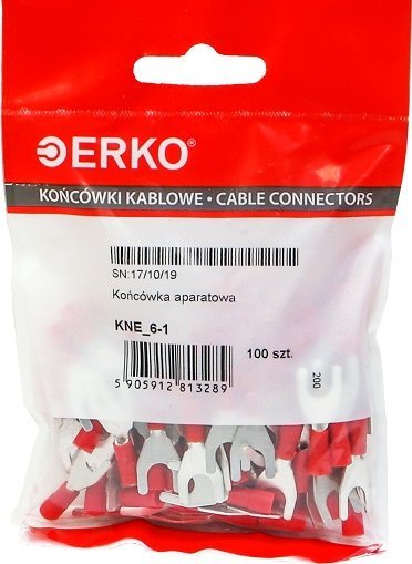 Erko Końcówka widełki izolowana KNE 1mm M6 100szt ERKO