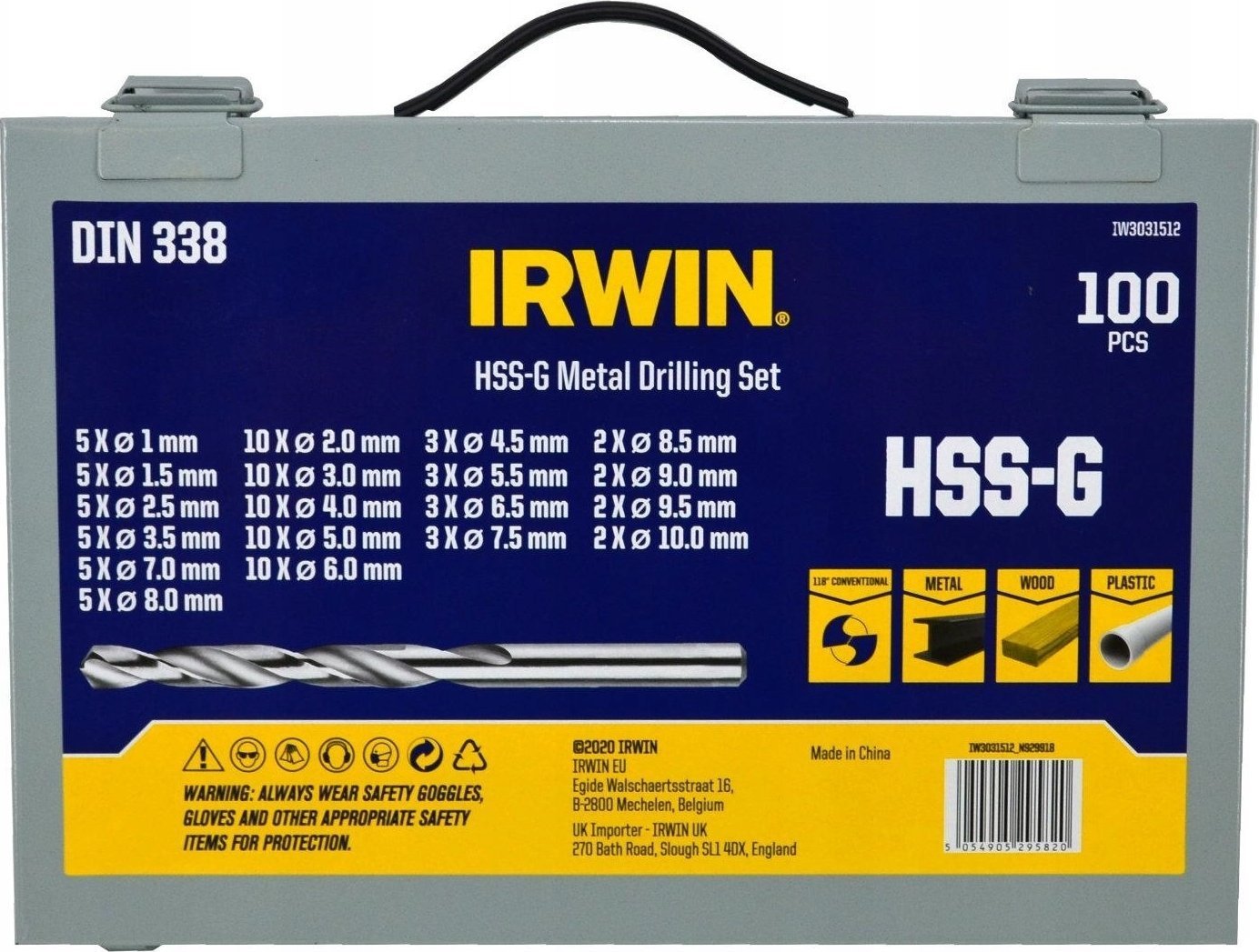 Wiertło Irwin IRWIN WIERTŁA DO METAL ZESTAW 100SZT.