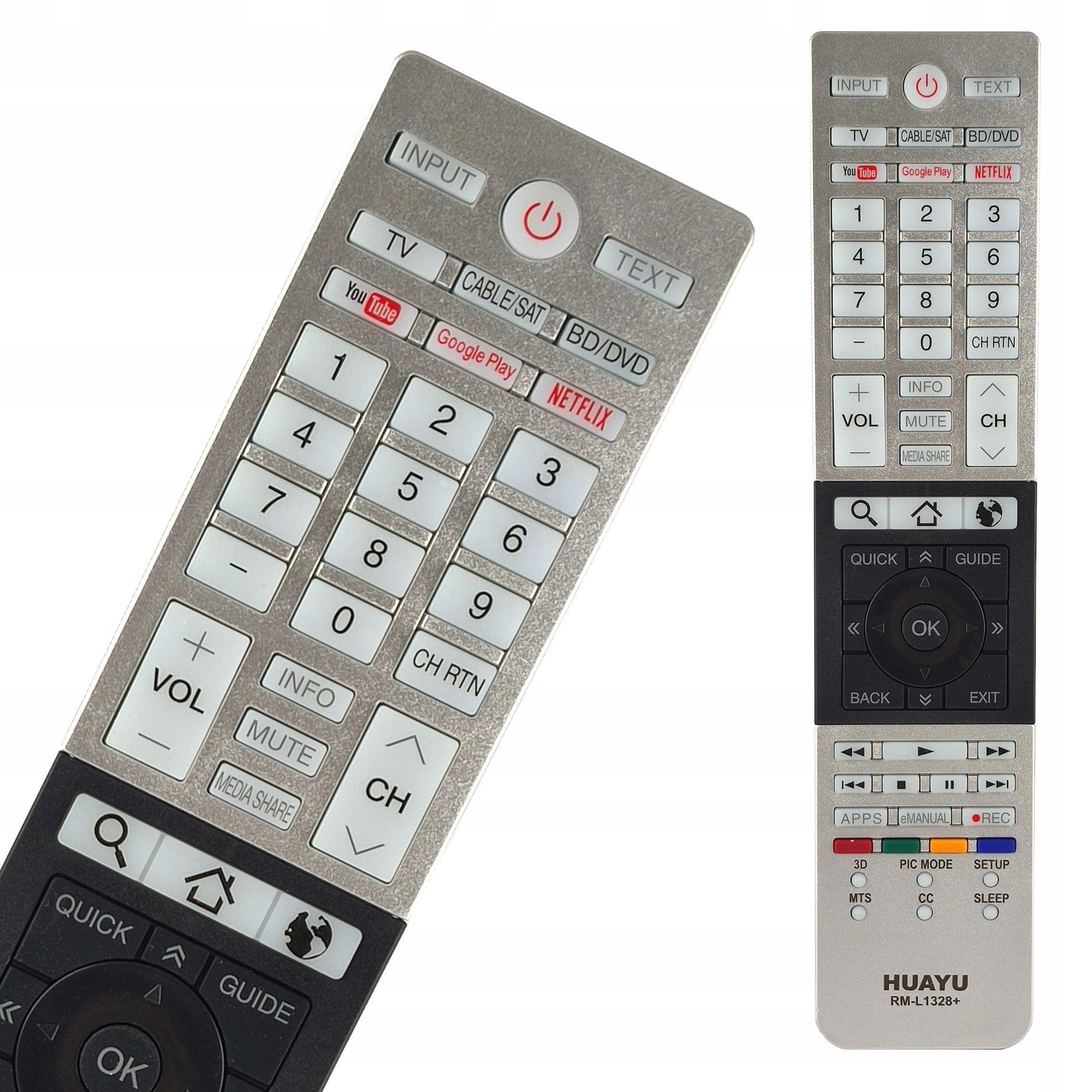 Lamex LXH1328 TV remote control Toshiba LCD 3D / Netflix / RM-L1328