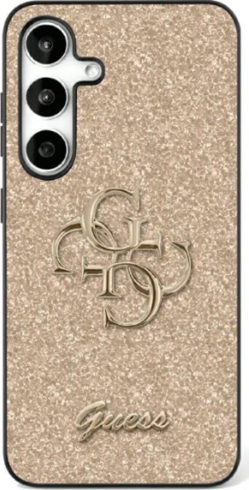Guess Fixed Glitter Big 4G Metal Logo case for Samsung Galaxy S25 Ultra gold