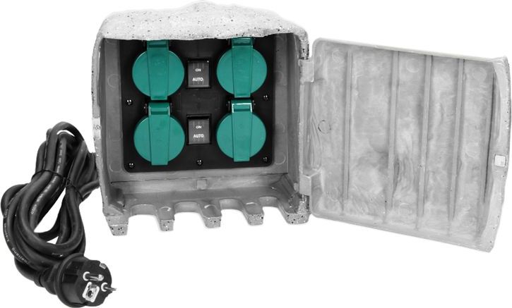 Orno Gniazdo ogrodowe KAMIEŃ, 4x2P+Z, kabel gumowy OR-AE-13185