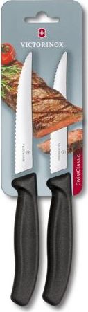 Victorinox 2 noże Victorinox do steków, ząbk. 12 cm, czarne