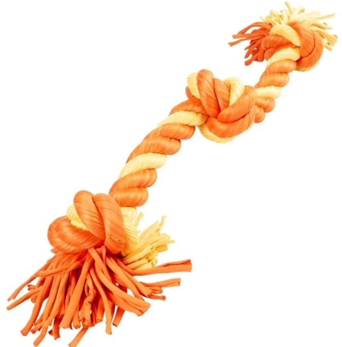 Duvo+ Zabawka dla Psa Sznur Pomarańczowy 3 Węzły 74cm