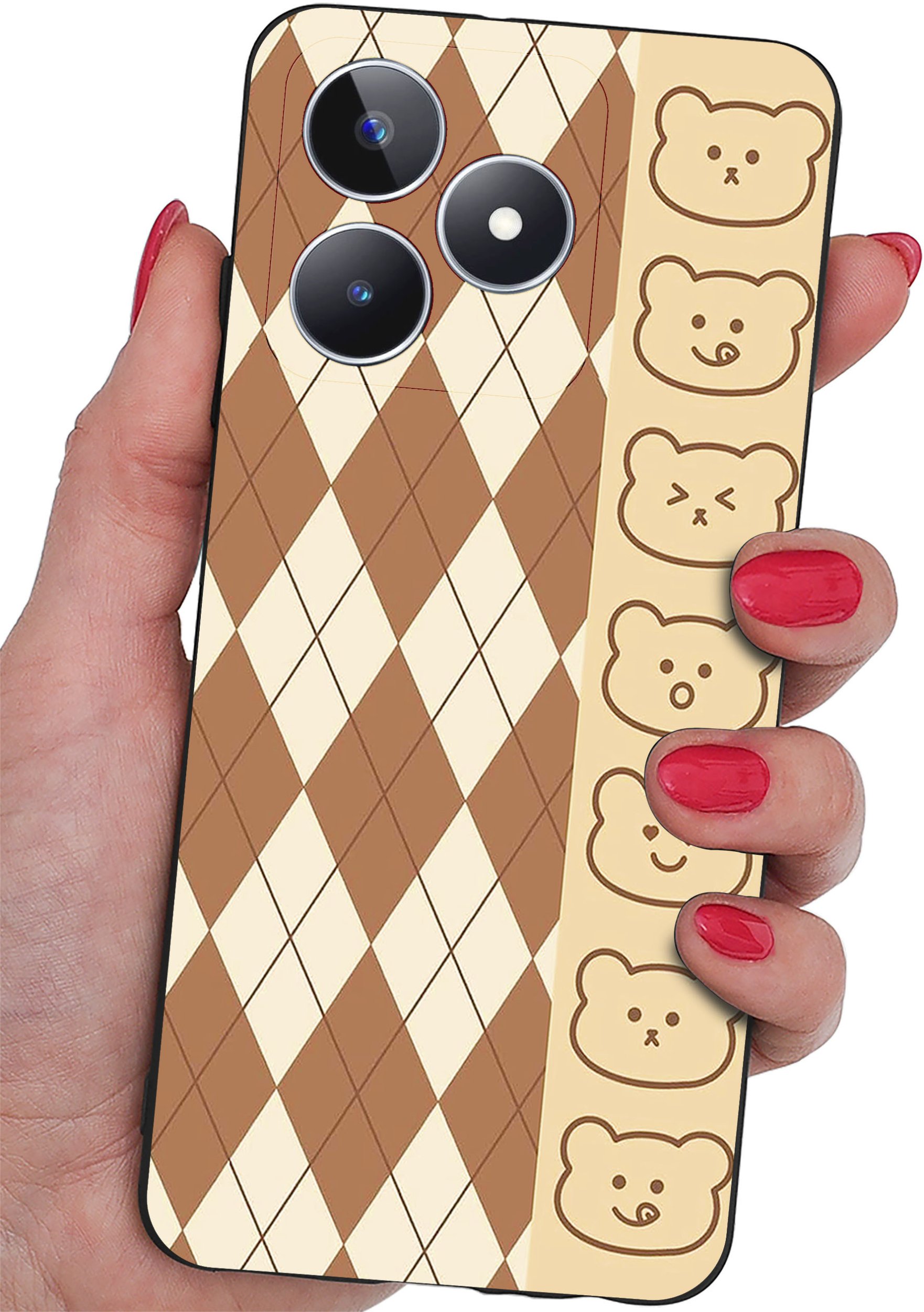 ETUI do Realme C51| C53 WZORY |SILIKONOWE MATT CASE + SZKŁO 9H