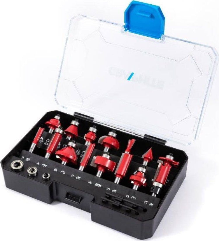 Frezy widiowe, trzpień 8 mm, zestaw 15 szt.