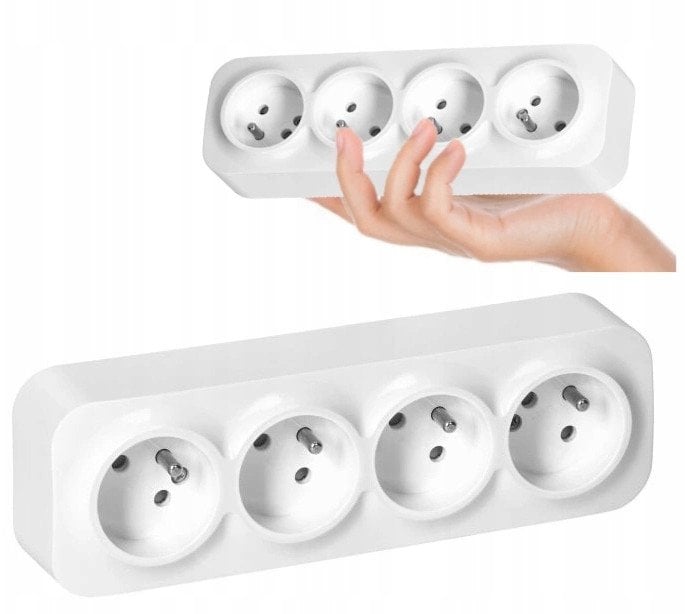 Gniazdo poczwórne ToDo 2P+Z IP20, 16A, 230V AC, biały