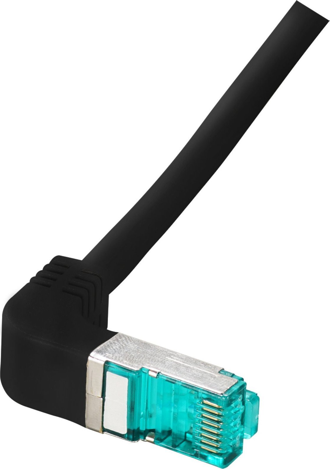 EFB EFB RJ45 Patchkabel S/FTP Cat.6A LSZH einseitig 90Grad gewinkelt 0,25m schwarz