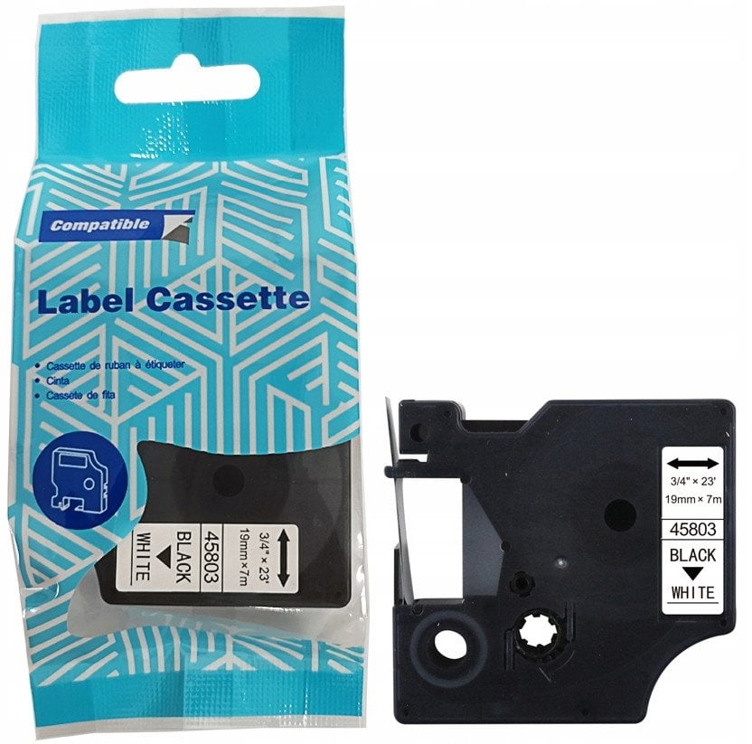 Taśma DYMO D1 45803 19mm x 7m S0720830 czarny na białym zamiennik