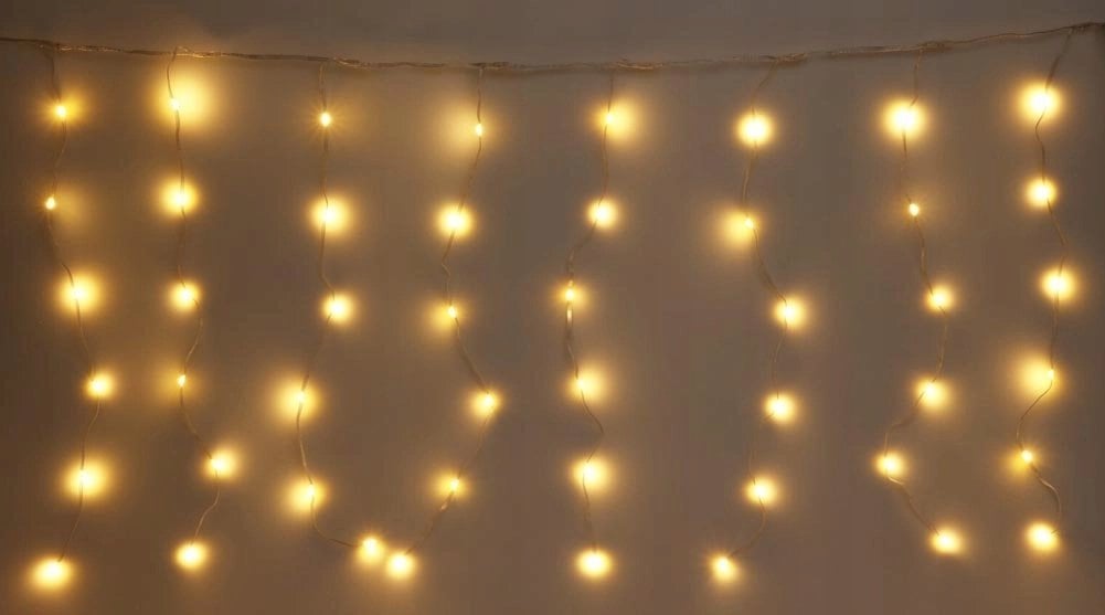 Lampki choinkowe CORTINA LAMPKI CHOINKOWE KURTYNA ŚWIETLNA ZEW/WEW 240 LED 600X60CM Z PILOTEM CIEPŁY BIAŁY