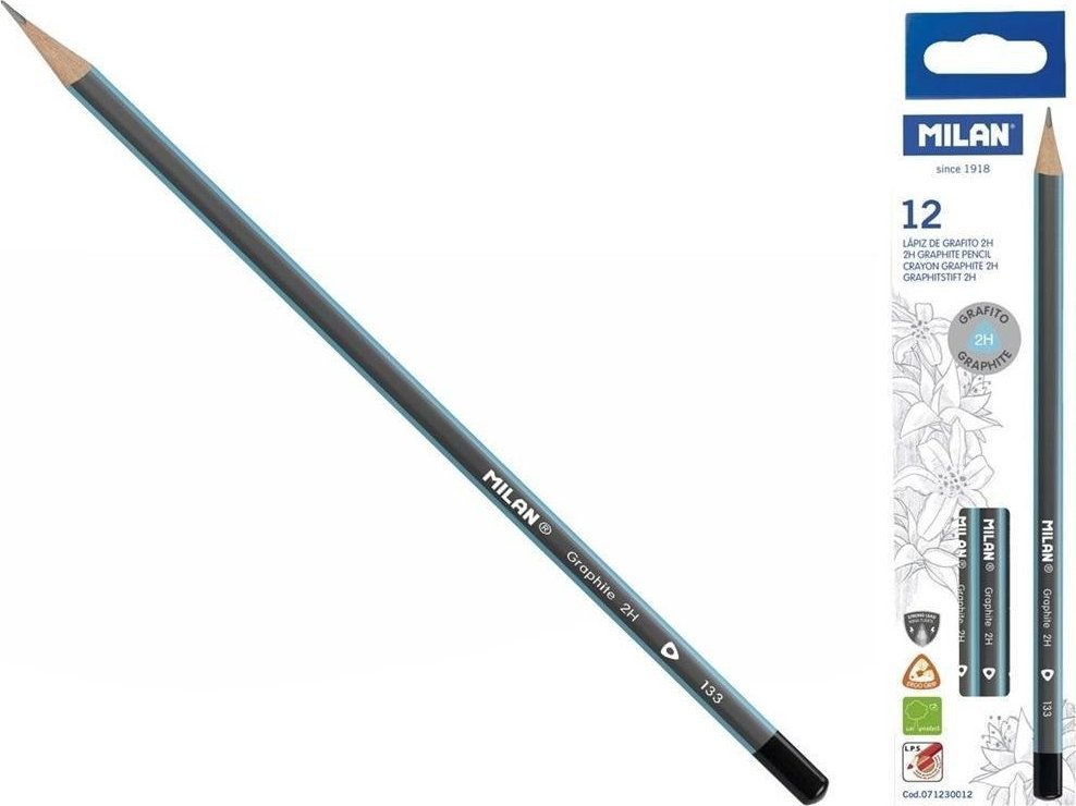 Milan Ołówek trójkątny 2H (12szt) MILAN