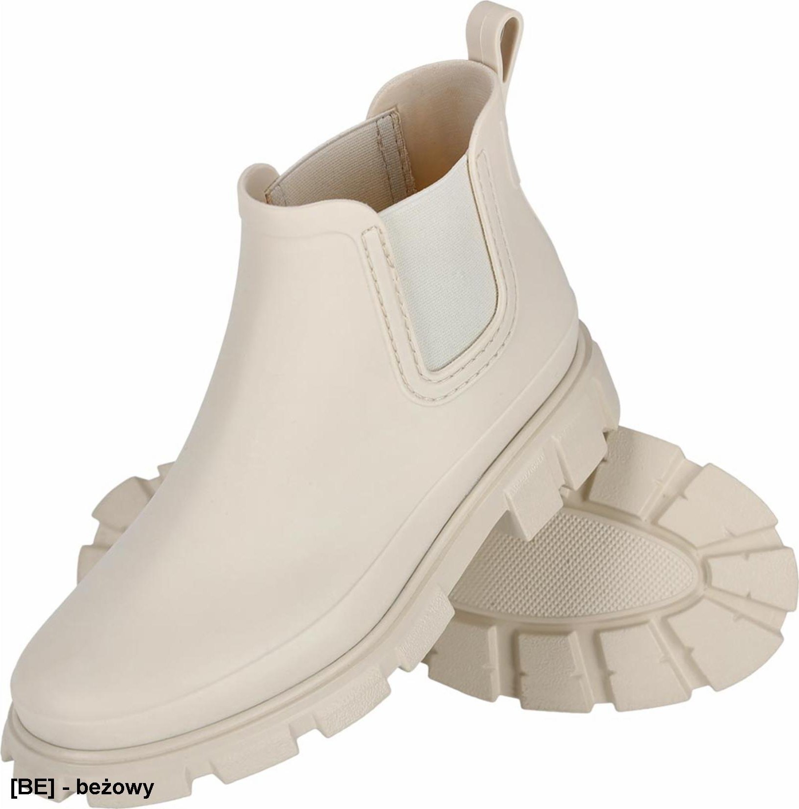 R.E.I.S. BALLURE - Buty wysokie, damskie wciągane z PCV z elastyczną wstawką kalosze typu sztyblety sięgają za kostkę 40