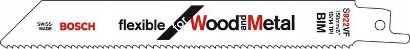 Bosch Saw blades BOSCH S 922 VF Flexible for Wood and Metal, INCLUDED