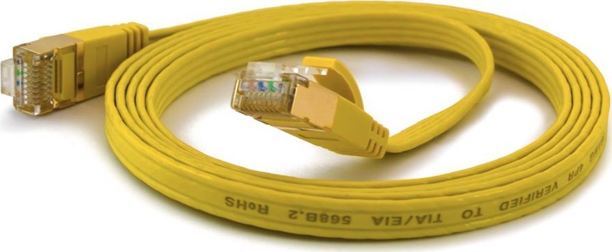 Wantec Wantec flates CAT6A FTP Patch Cable - 0,2 m - Cat6a - F/UTP (FTP) - RJ- 45 - RJ- 45 - yellow (7058)