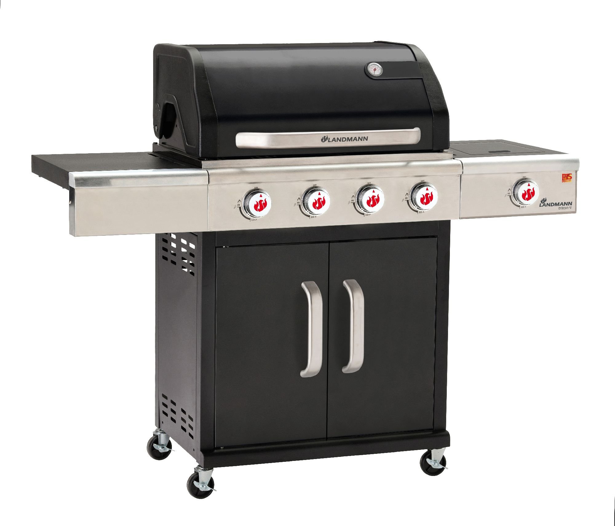 Landmann Triton 4.1 PTS czarny (12962) Grill ogrodowy gazowy 15 kW 65 cm x 44 cm