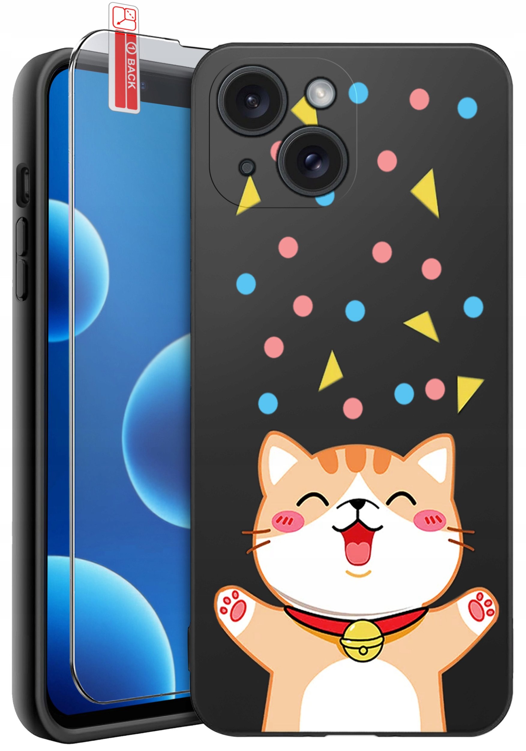 ETUI do iPhone 13 | 14 | WZORY | SILIKONOWE MATT CASE + SZKŁO 9H