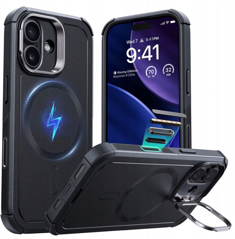 Etui ESR Cyber Kickstand MagSafe do Apple iPhone 17 Black