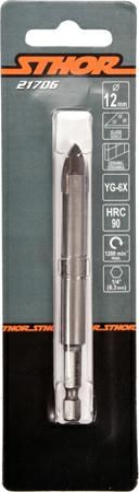 Wiertło Sthor do szkła i glazury płytka z węglika sześciokątne 12mm (21706)