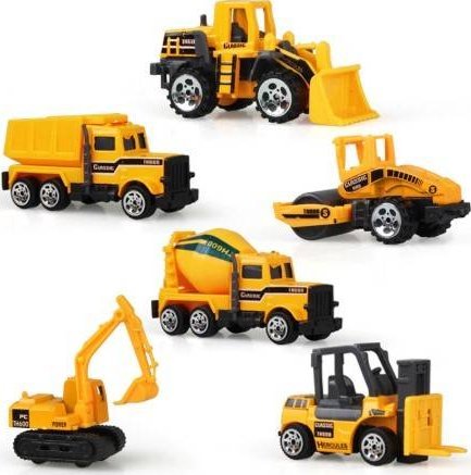 KIK Samochód maszyny budowlane zestaw 6 szt