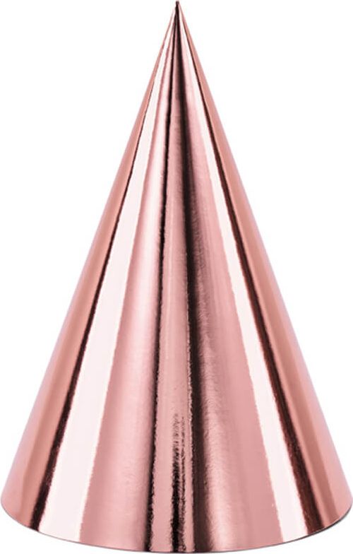 Party Deco Czapeczki różowe złoto - 6 szt. uniwersalny