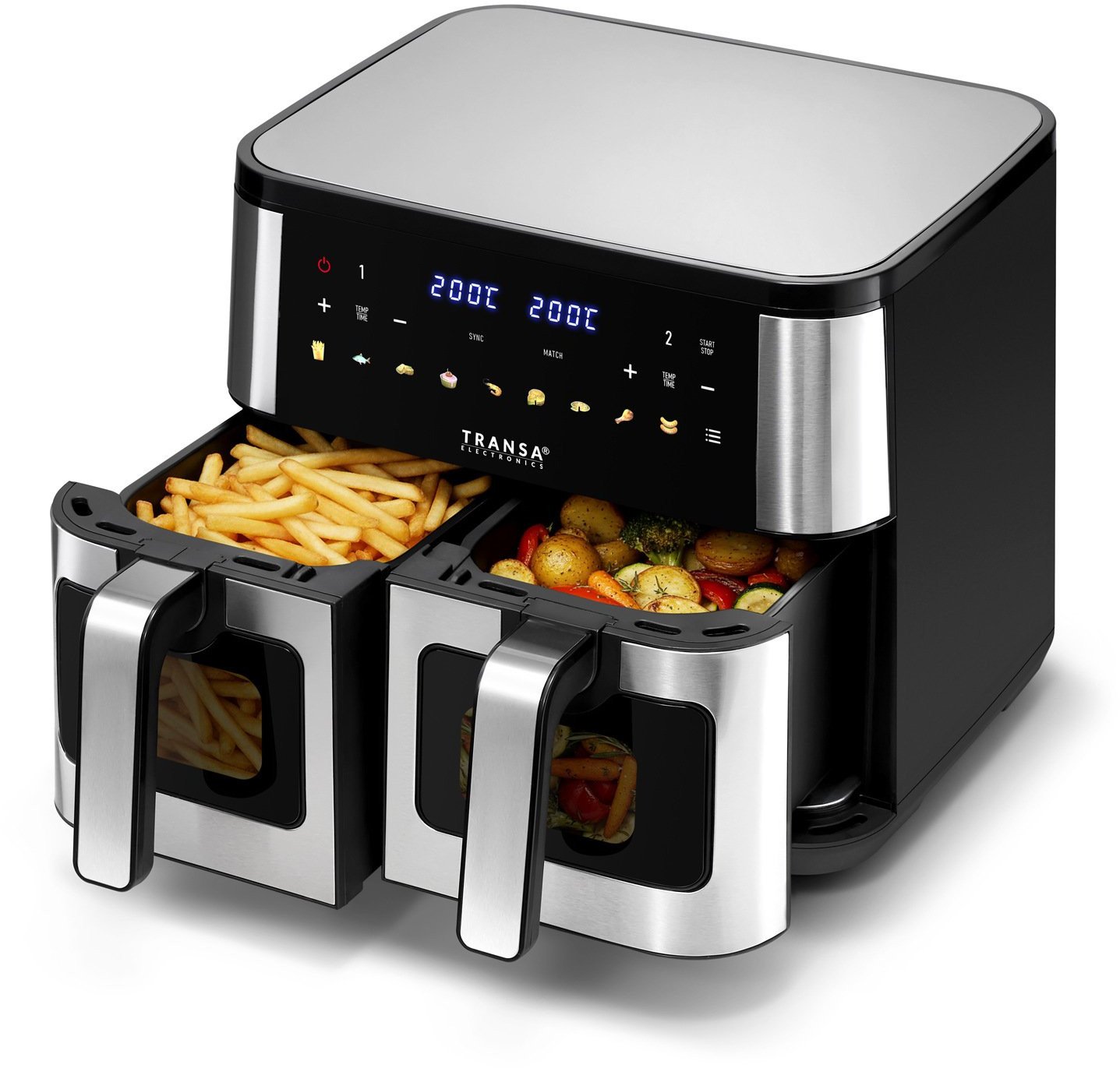 Frytkownica beztłuszczowa dwukomorowa DualView Fry 2800W