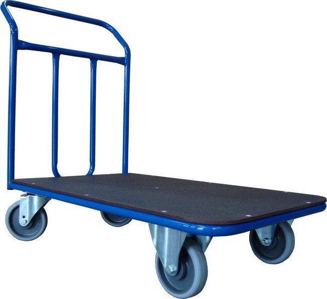 WiZ Wózek platformowy jednoburtowy. Poręcz spawana. Wym. 1000x600mm (Ładowność: 300kg)