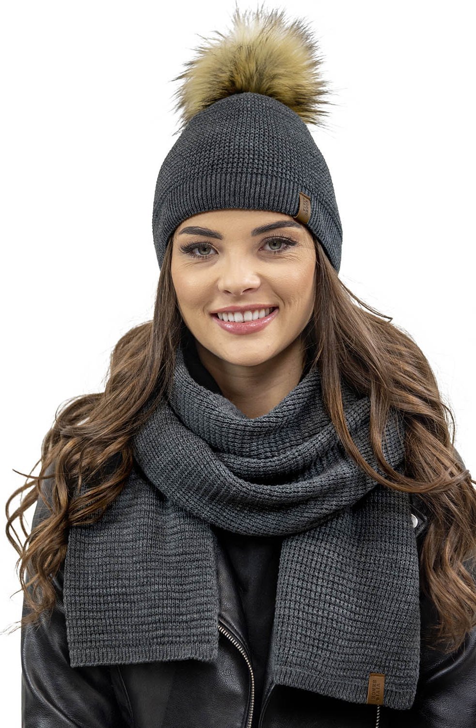 Vivisence Vivisence 7041Kmpl ciemnoszary UNI Komplet czapka+szalik