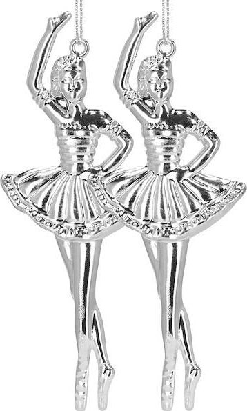 Springos Zawieszki choinkowe 2 szt. baletnica ozdoba świąteczna srebrna UNIWERSALNY