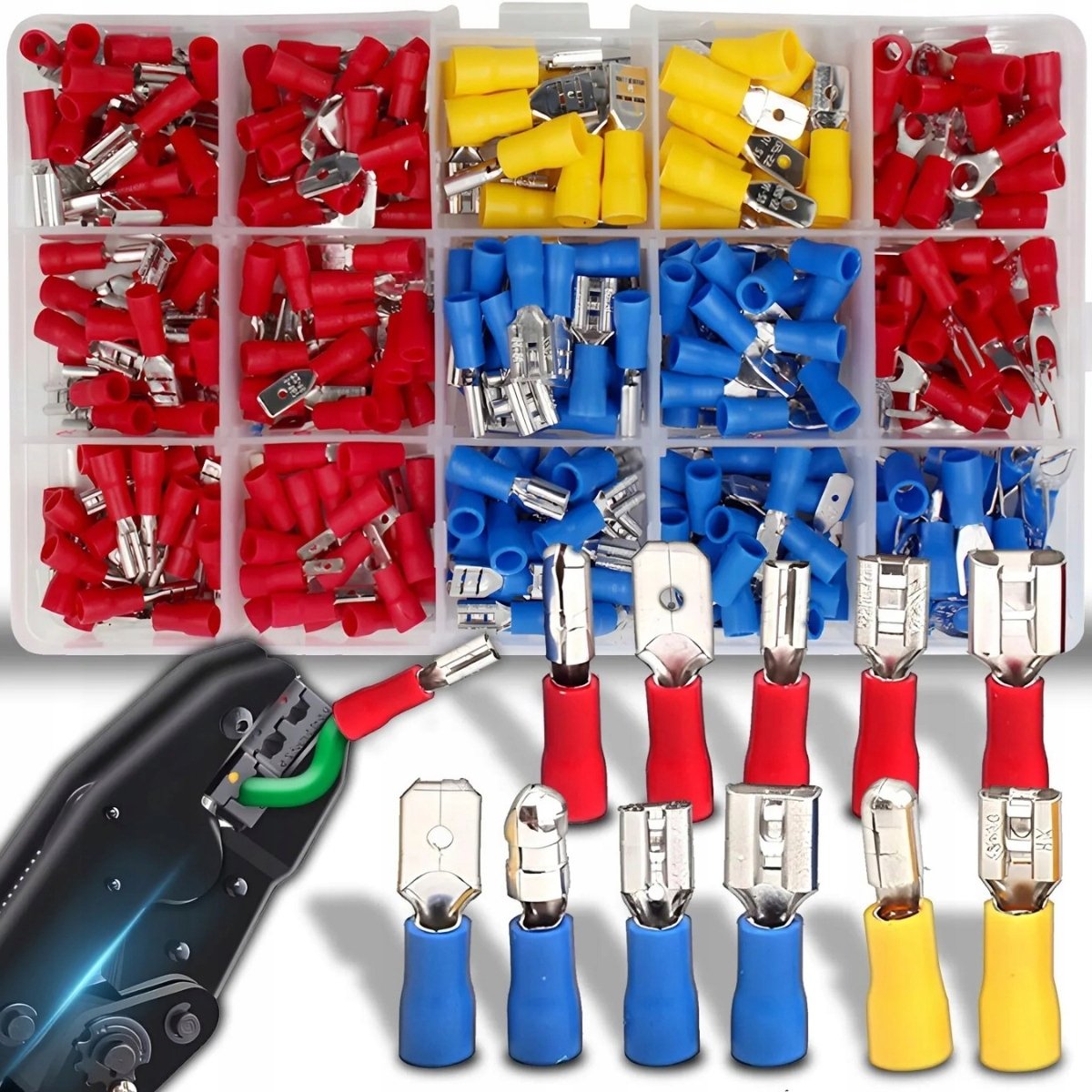 ZESTAW KONEKTORÓW IZOLOWANYCH 280 SZTUK TULEJKI ZACISKOWE KABLOWE KONEKTORY