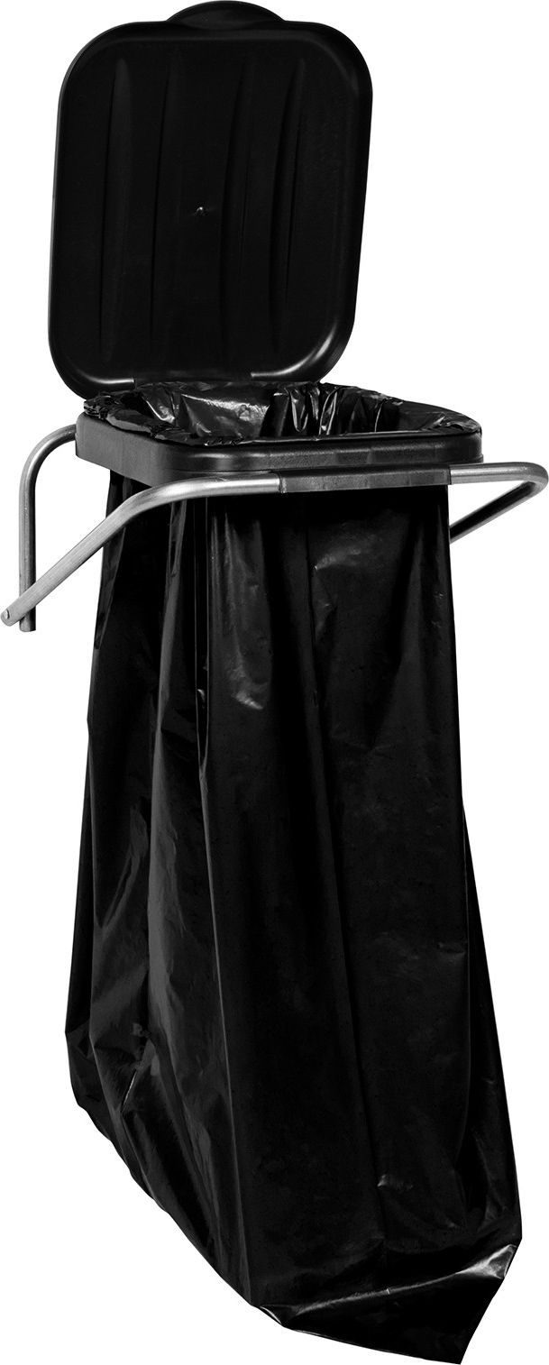 GSG Uchwyt ścienny wiszący do segregacji śmieci czarny - worki 120L