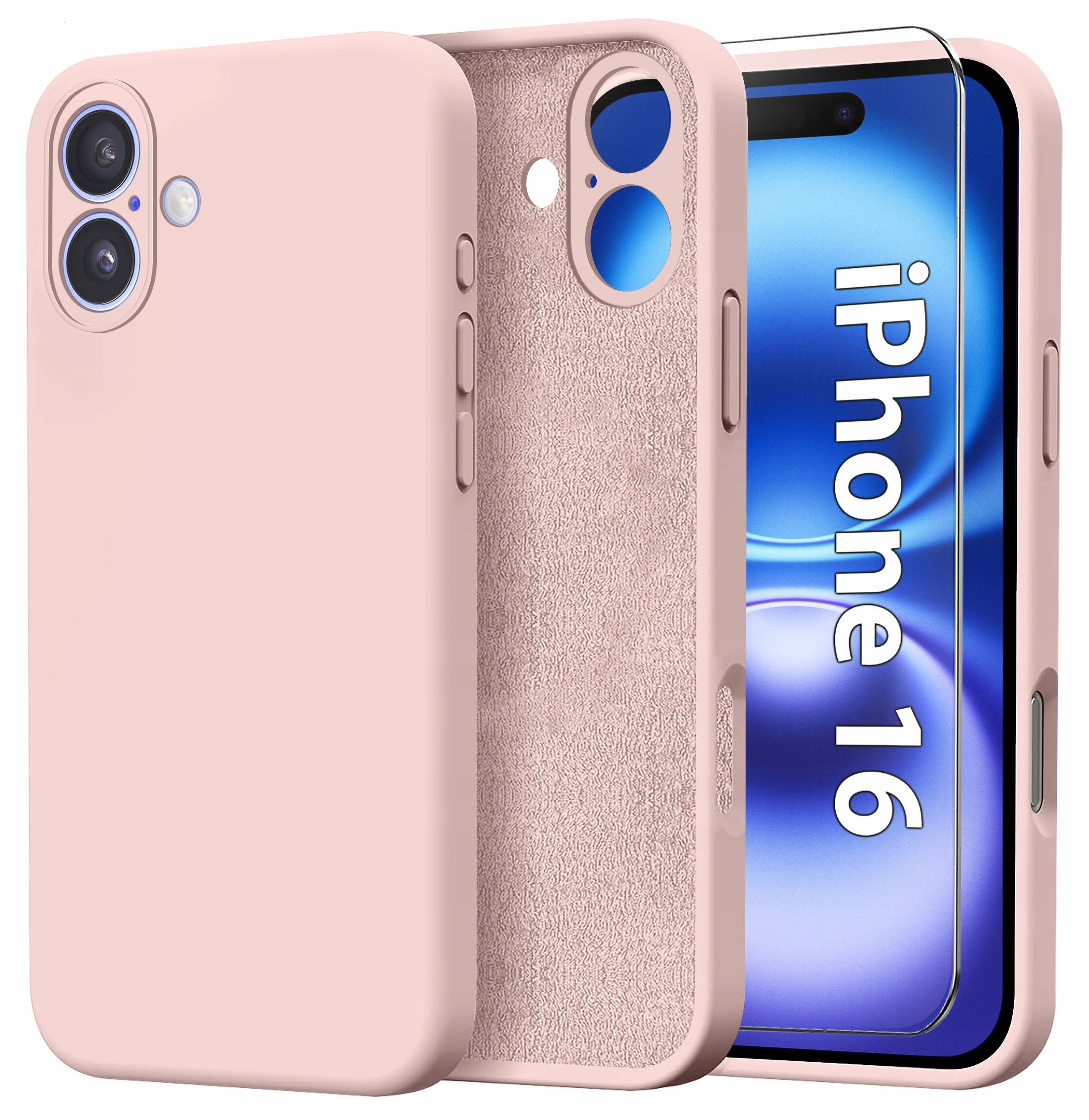 Etui do Apple iPhone 16 Plus CASE Silicone ELASTYCZNE + Szkło OCHRONNE 9H