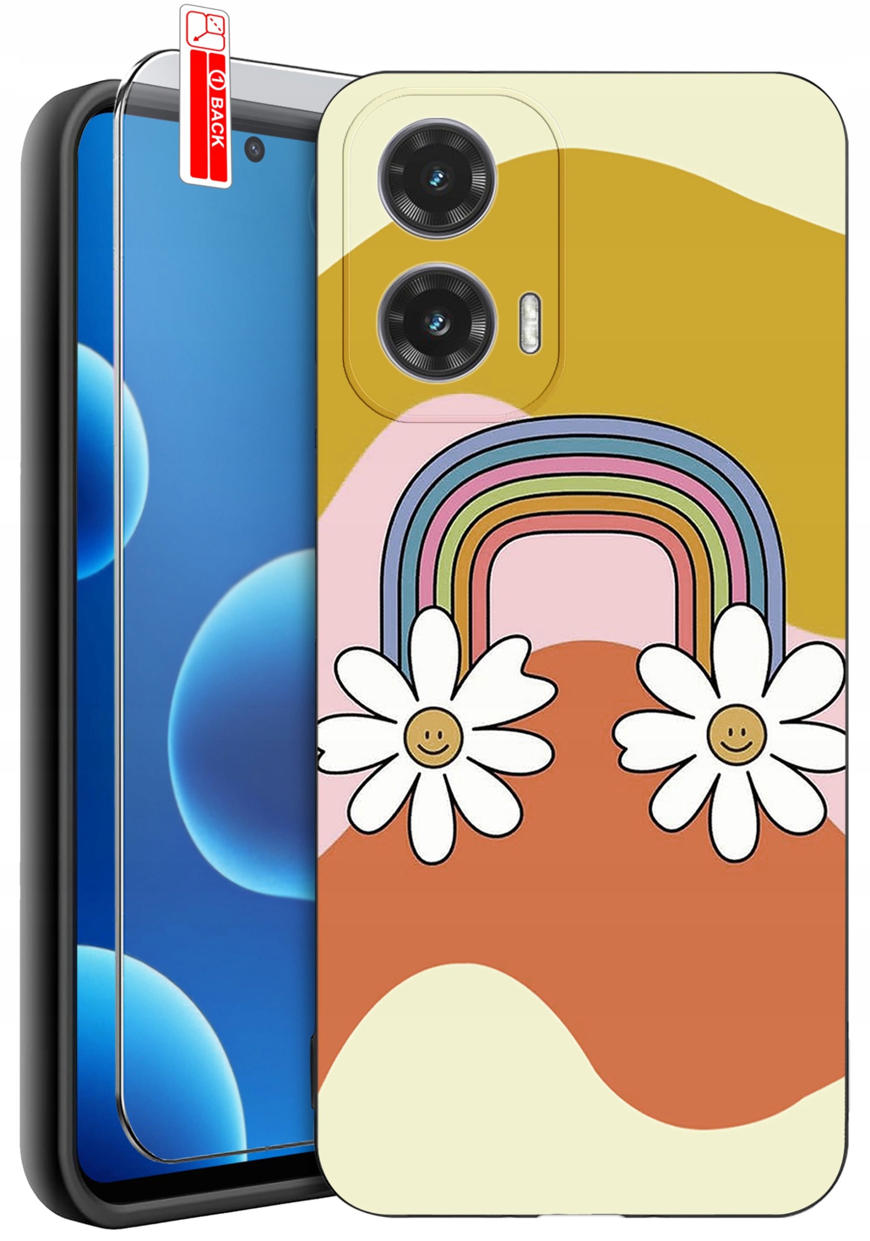 ETUI do Motorola Moto G45 5G | WZORY | SILIKONOWE MATT CASE + SZKŁO 9H