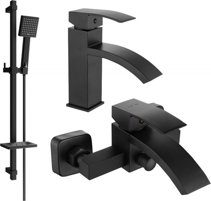 Mexen Mexen Libra DQ45 zestaw wannowy, czarny - 745103DQ45-70