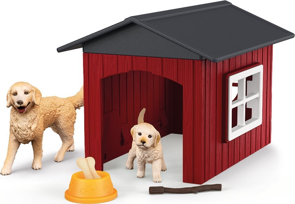 SCHLEICH FARM WORLD Dog kennel with golden retrievers